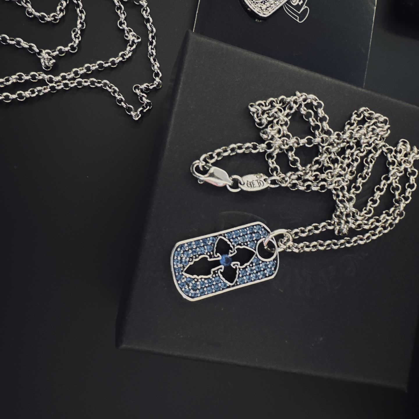 Chrome Hearts Silver Cross Tag Necklace
